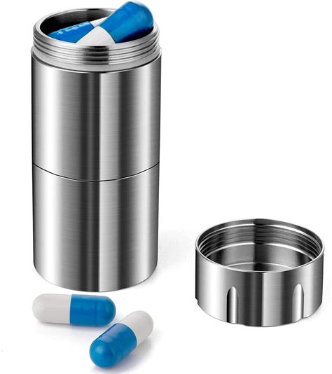 small metal pill container